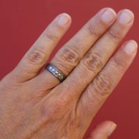 Image 2 of 5 rivet, 18k gold and oxidized band