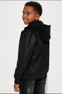 Image 2 of Pu Jacket With Sherpa Lining
