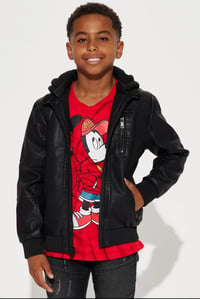Image 1 of Pu Jacket With Sherpa Lining
