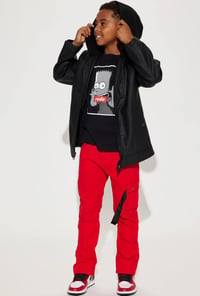 Image 1 of Leather Ribbed Jacket