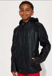 Image 2 of Leather Ribbed Jacket