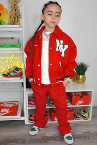 Image 1 of Red New York Varsity Jacket