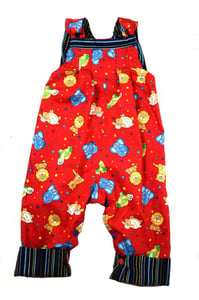 Image of Baby Reversible Dungarees - Animals