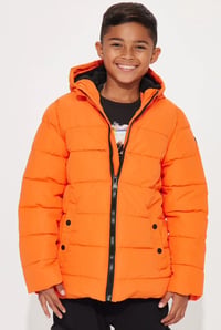 Image 1 of Orange Puffer Jacket