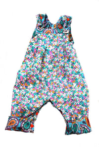 Image of Baby Reversible Dungarees - Turquoise