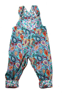 Image of Toddler Reversible Dungarees - Turquoise