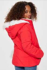 Image 2 of Red hearted Puffer Jacket