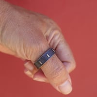 Image 3 of structure ring with 14k yellow gold and oxidized silver