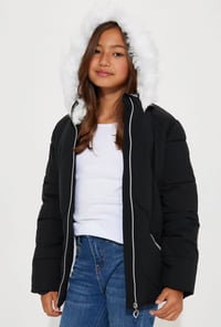 Image 1 of Black Hearted Puffer Jacket