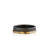 Image 1 of dora band in 18k yellow gold and oxidized silver