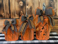 Image 3 of Halloween / Thanksgiving / Fall Pumpkin set - orange/black crackle