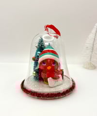 Image 3 of Retro Red Cardinal Snow Globe Display Piece
