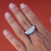 Image of moon slice ring with black diamond 