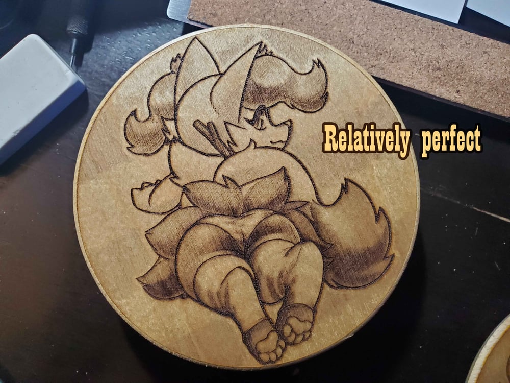 HomeMade Wooden Coasters - Stripey Phox