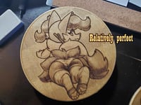 Image 2 of HomeMade Wooden Coasters - Stripey Phox