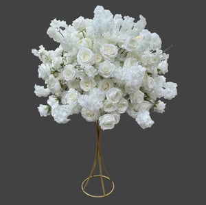 Image of  white roses centerpiece  silk flower  60cm, 80 cm , 100 cm 