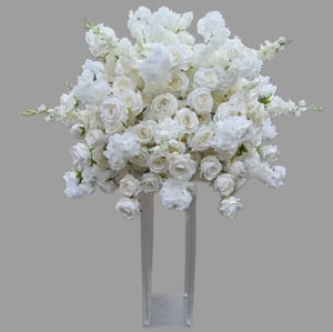Image of  white roses centerpiece  silk flower  60cm, 80 cm , 100 cm 