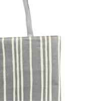 Image 4 of Handprinted French Stripe Extra Large Tote (Blue/Natural)