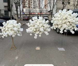 Image of  white roses centerpiece  silk flower  60cm, 80 cm , 100 cm 
