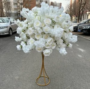 Image of  white roses centerpiece  silk flower  60cm, 80 cm , 100 cm 