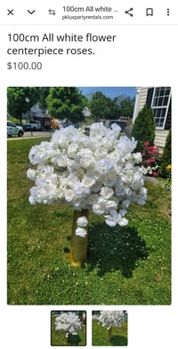 Image 6 of  white roses centerpiece  silk flower  60cm, 80 cm , 100 cm 