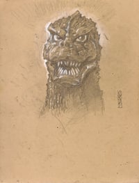 Image 1 of Godzilla 1974-1975. -Two sided sketchbook page