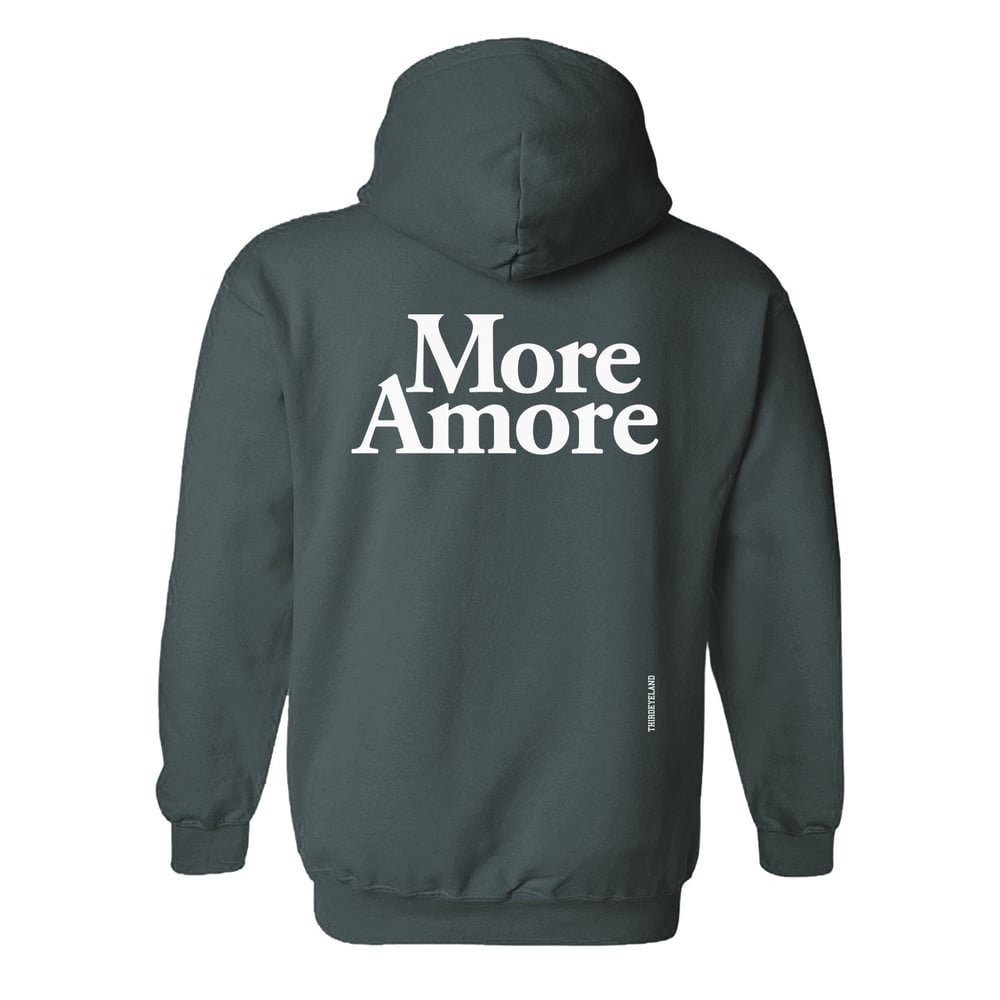 Image of MORE AMORE HOODIE - GREY-LIMITED TO 50.