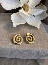 Image 1 of Stainless Steel Spiral Earring Gold or Silver 