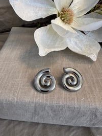 Image 2 of Stainless Steel Spiral Earring Gold or Silver 