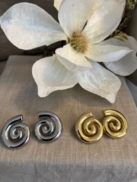 Image 3 of Stainless Steel Spiral Earring Gold or Silver 