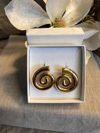 Image 4 of Stainless Steel Spiral Earring Gold or Silver 