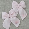 Light pink // Personalised Linen Bow // Initial