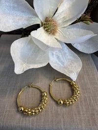 Image 1 of Stainless Steel Hoop Earrings Gold