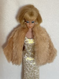 Image 1 of Barbie - Japanese Brocade Evening Gown and Faux Fur Stole