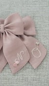 Antique Rose //Personalised Linen Bow // Initials 