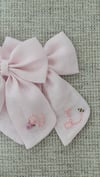 Light pink // Personalised Linen Bow // Initial