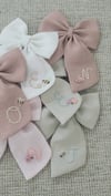 Light pink // Personalised Linen Bow // Initial