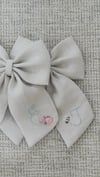 Latte // Personalised Linen Bow // Initial