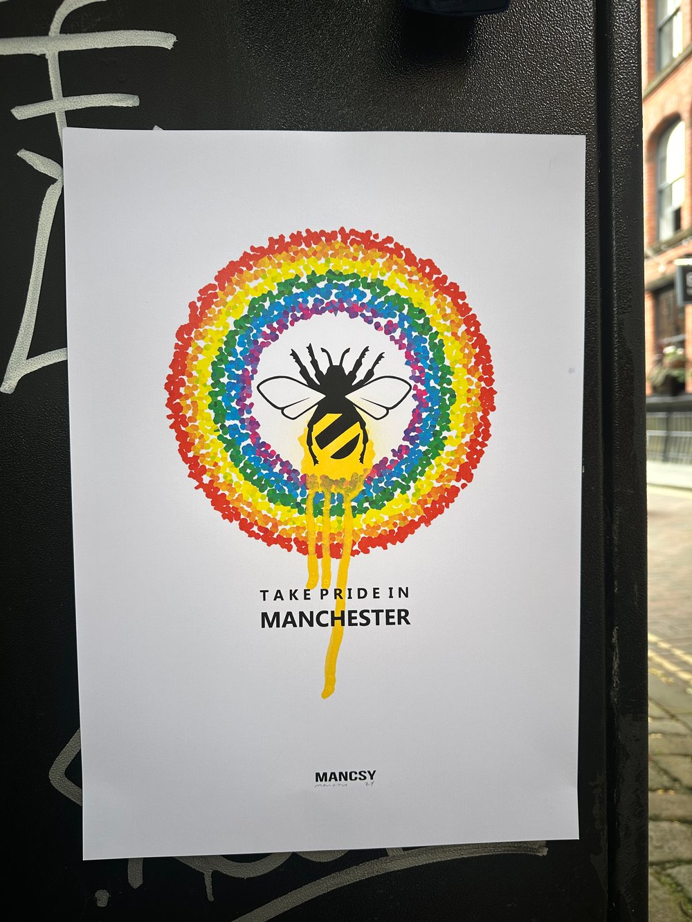 Image of A3 CONFETTI PRIDE mixed media screen print with spray paint 