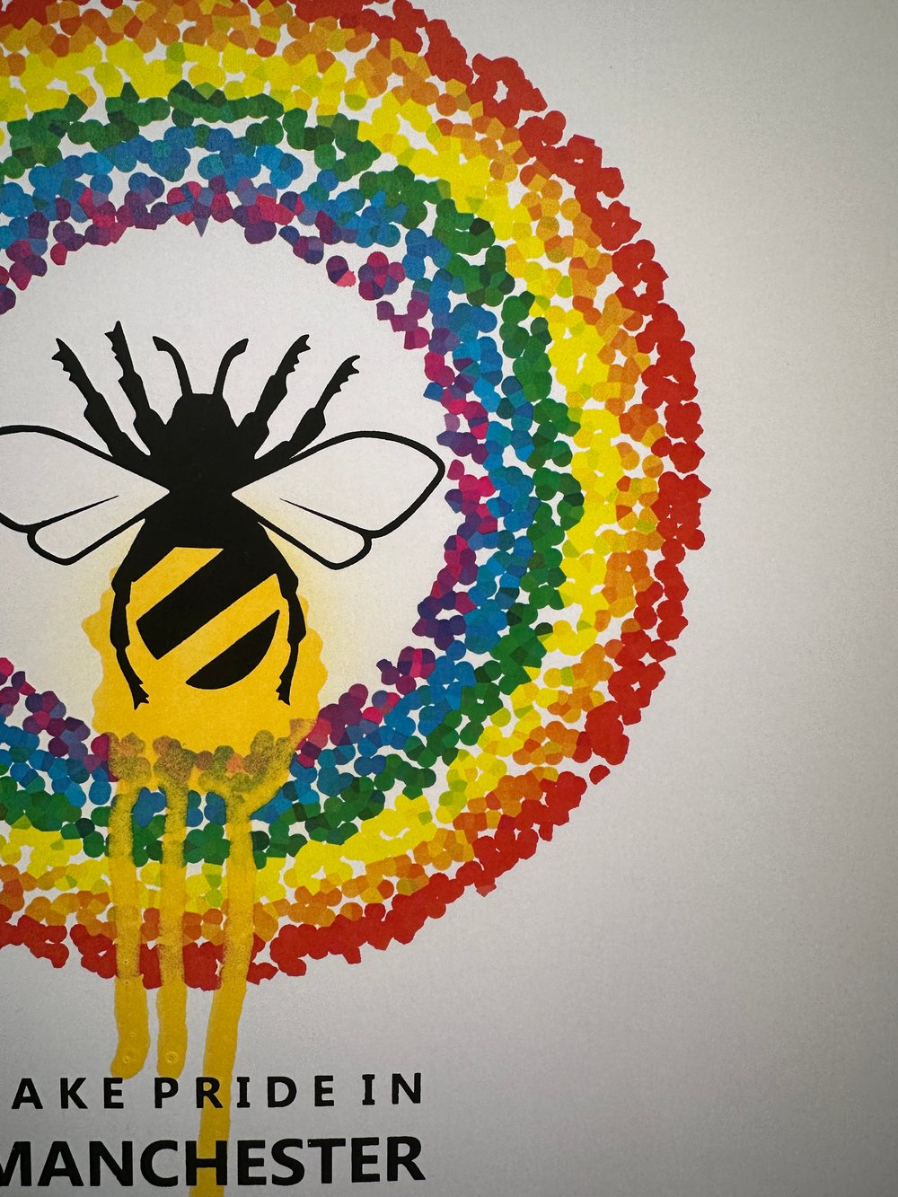 Image of A3 CONFETTI PRIDE mixed media screen print with spray paint 