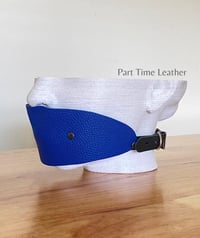 Image 1 of Bondage Leather Panel Ball Gag (Blue Leather)