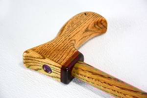 Image of Wooden Cane Walking Stick made out of Exotic Wood of Bocote and Padauk with Oak, 37 inch Cane