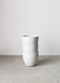 Image 3 of White ribbed curve cup