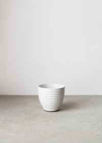 Image 2 of White ribbed curve cup