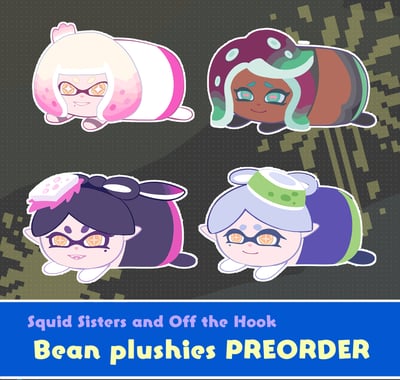 Image of [PREORDER] Off the Hook and Squid Sisters bean plush charm - Splatoon 3