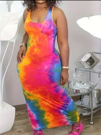 Image 1 of Tie Dye Bodycon Raceback style dress