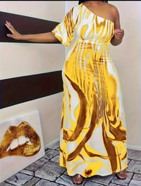 Image 1 of One Should Maxi Style Yellow Tone Dress