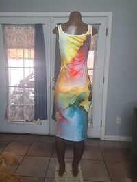 Image 2 of Shimmer Gold Tie Dye Bodycon Dress 