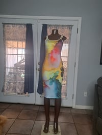 Image 3 of Shimmer Gold Tie Dye Bodycon Dress 