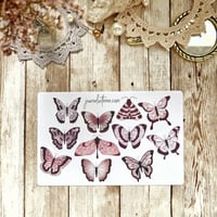 Image 3 of Butterfly Sticker Sheet | Transparent & White Vinyl Sticker Sheet